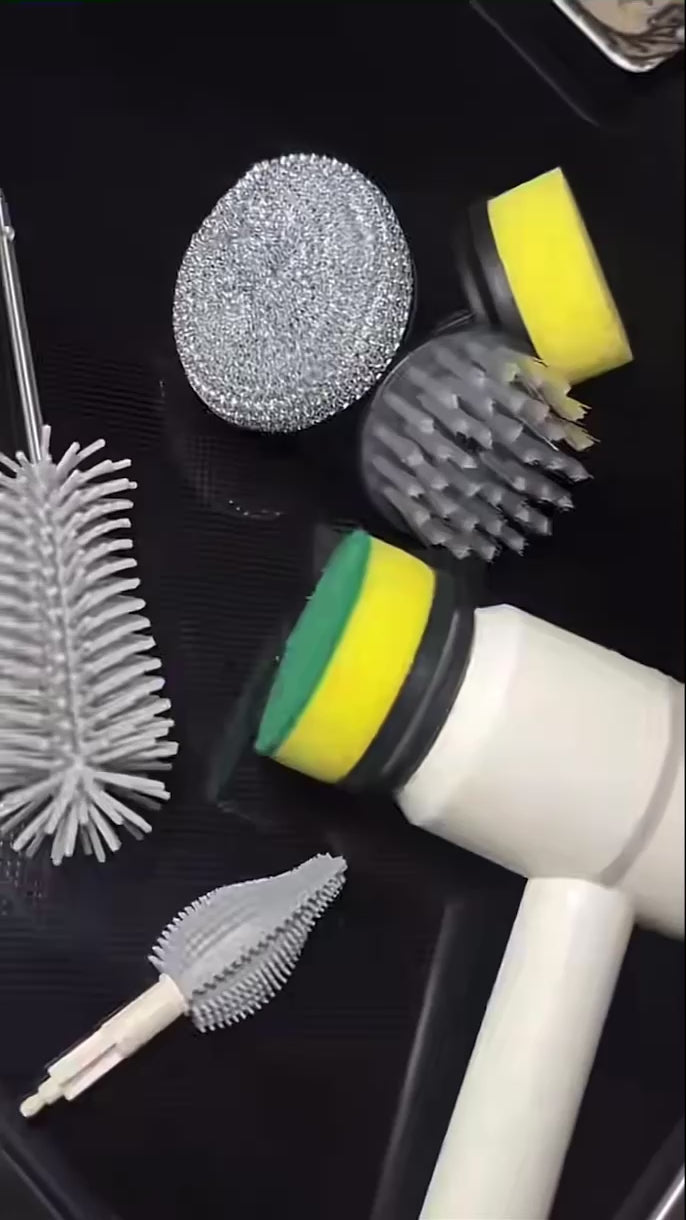 Electric Cleaning Brush with Multiple Heads